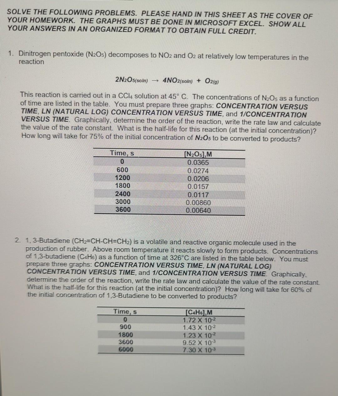 Solved SOLVE THE FOLLOWING PROBLEMS. PLEASE HAND IN THIS | Chegg.com