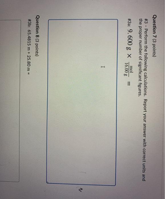 Solved Question 7 (3 points) #3 - Perform the following | Chegg.com