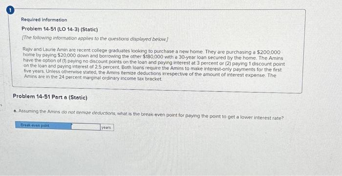 Solved Es 0 Required Information Problem 14-51 (LO 14-3) | Chegg.com