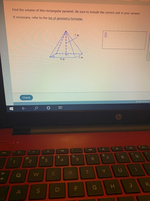 Solved Find the volume of this rectangular pyramid. Be sure | Chegg.com