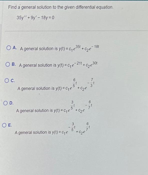 Solved Find a general solution to the given differential | Chegg.com