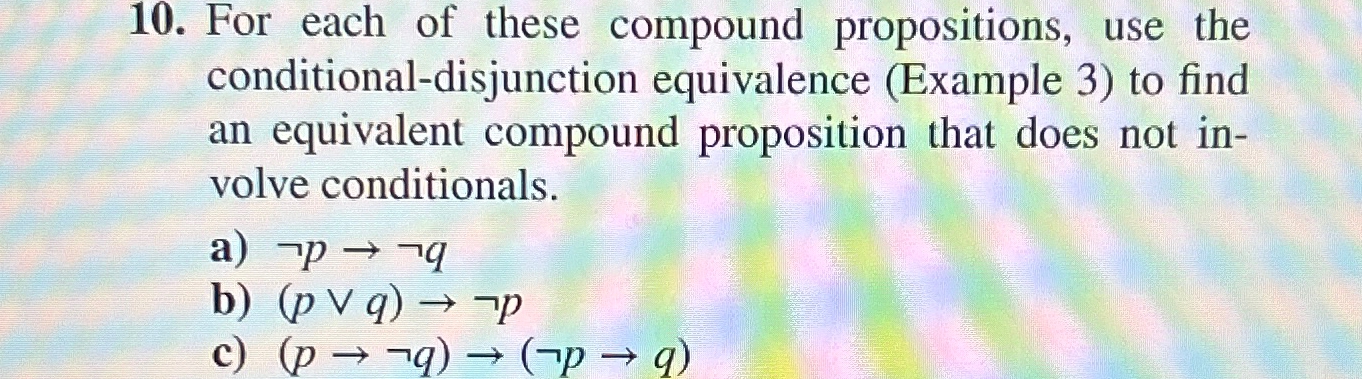 Solved For each of these compound propositions, use the | Chegg.com