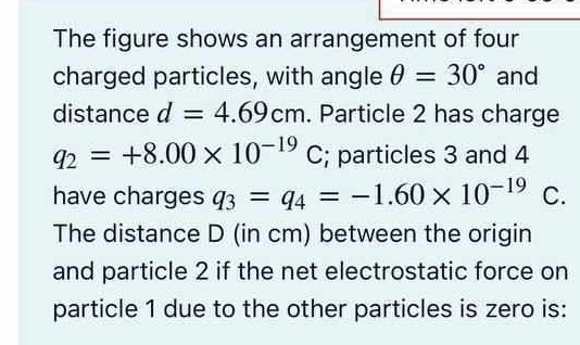 The figure shows an arrangement of four charged | Chegg.com