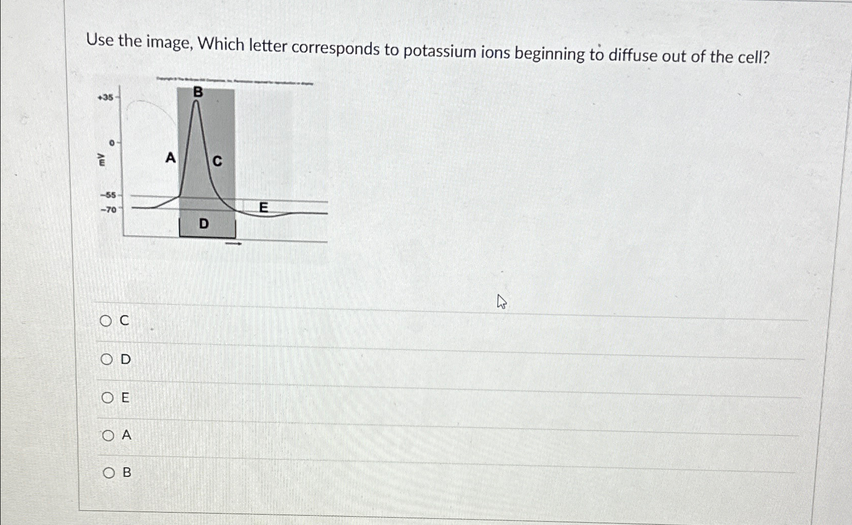 Solved Use the image, Which letter corresponds to potassium | Chegg.com