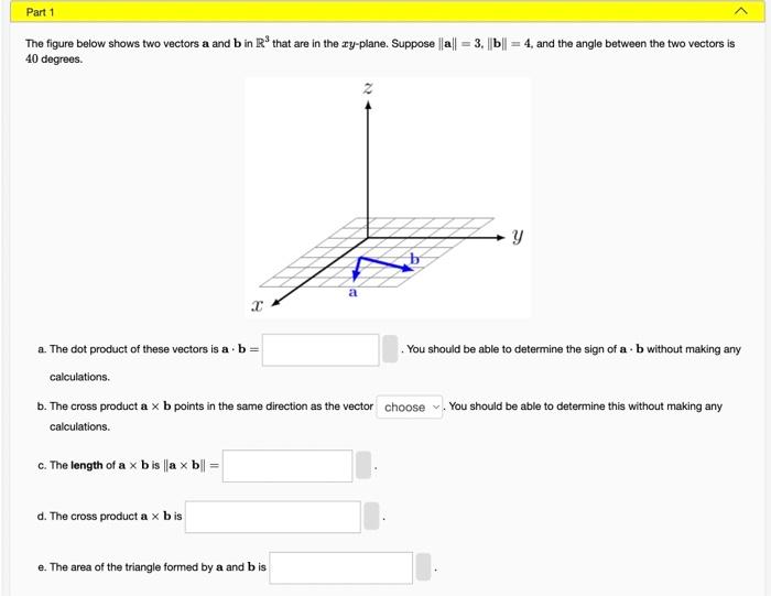 Solved The figure below shows two vectors a and b in R3 that | Chegg.com