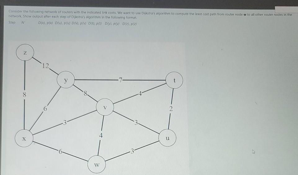 Solved Consider The Following Network Of Routers With The | Chegg.com