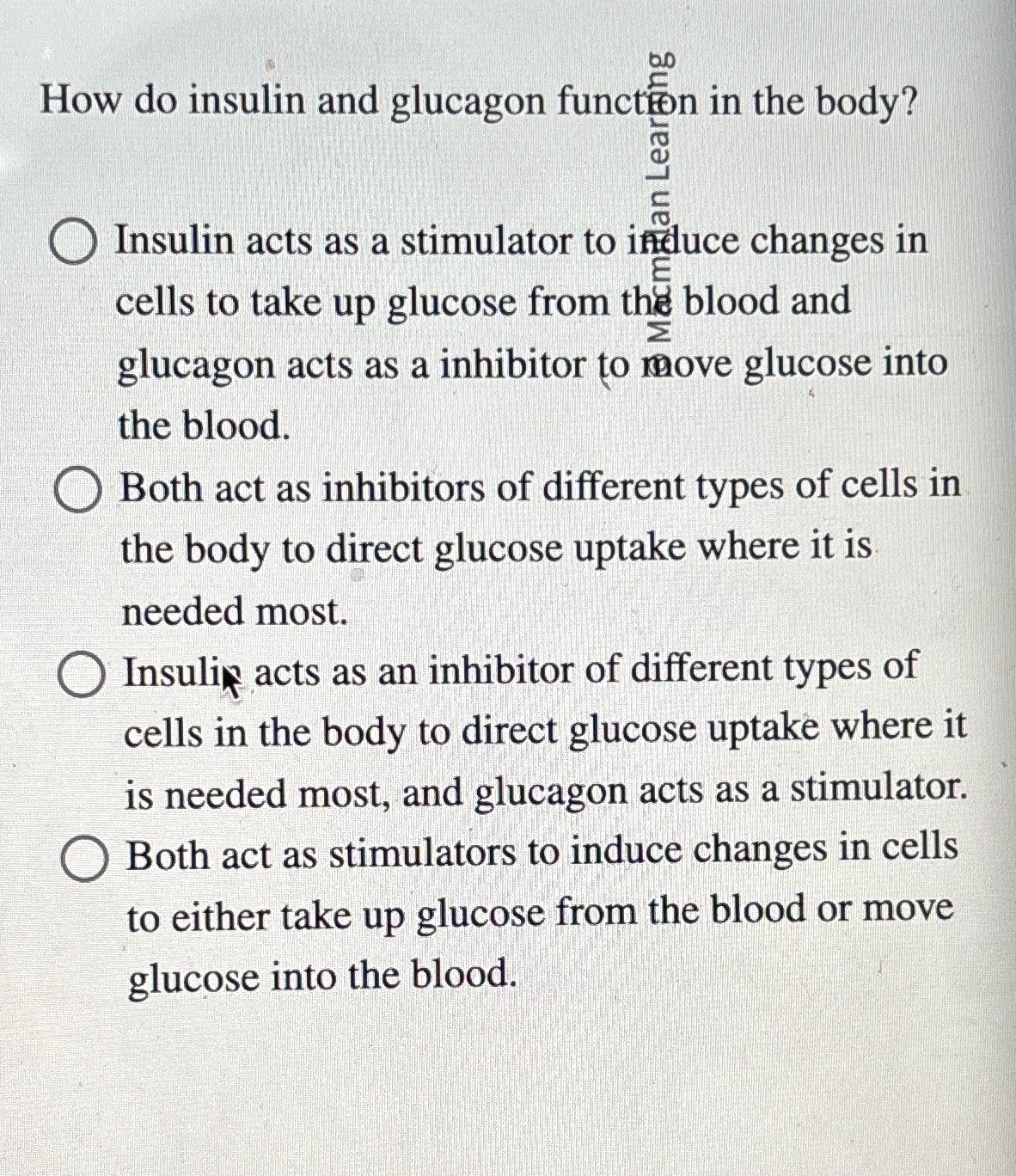 Solved How do insulin and glucagon functifin in the | Chegg.com