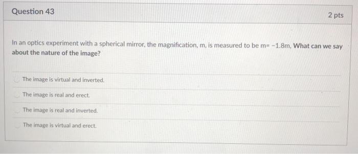 Solved Question 41 2 pts Aray of light is incident on a | Chegg.com