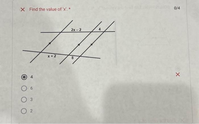 Solved Find the value of ' x '. * | Chegg.com