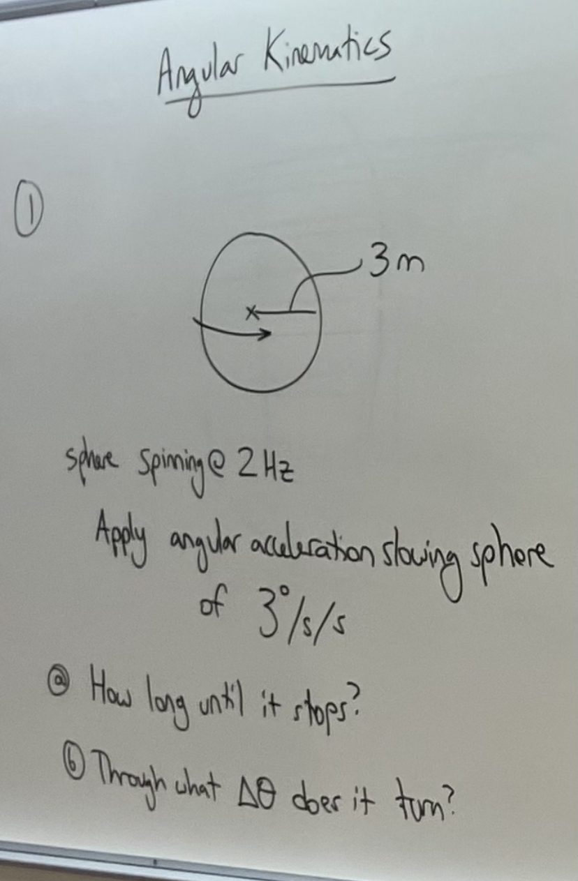 Solved Angular Kinematics(1) ﻿sphere spinning @ 2HzApply | Chegg.com