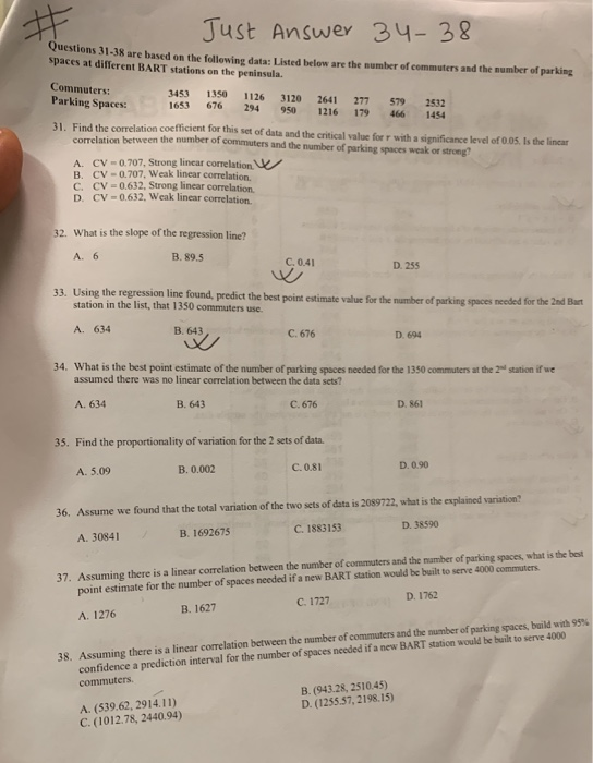 Solved %23 Just Answer 34-38 Questions 31-38 are based on | Chegg.com