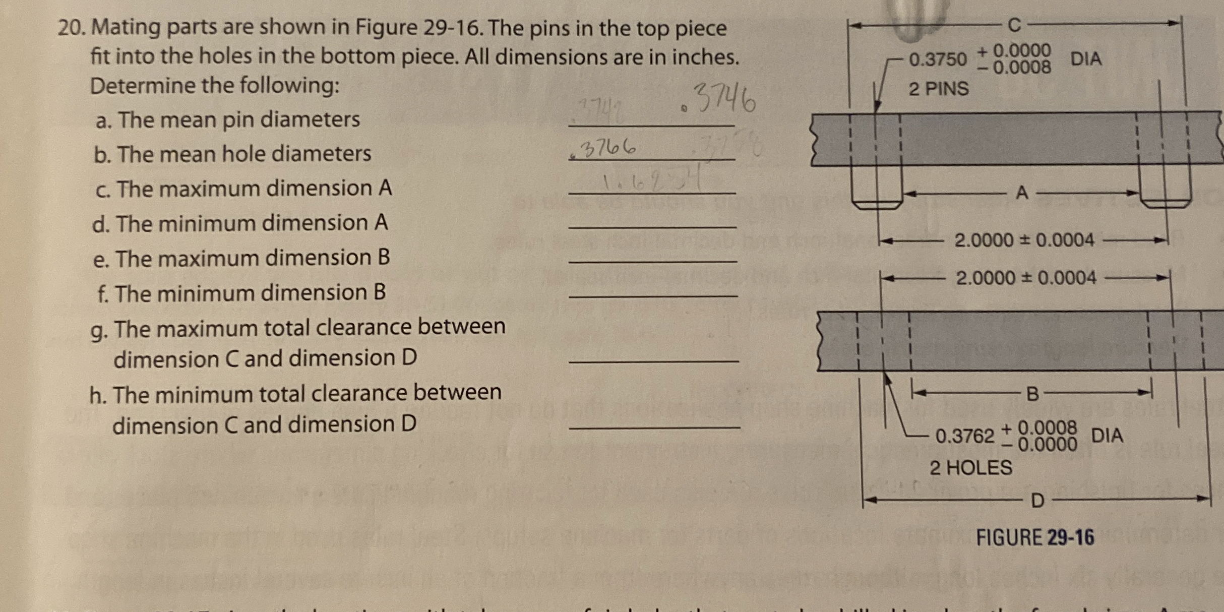 Solved Mating parts are shown in Figure 29-16. ﻿The pins in | Chegg.com
