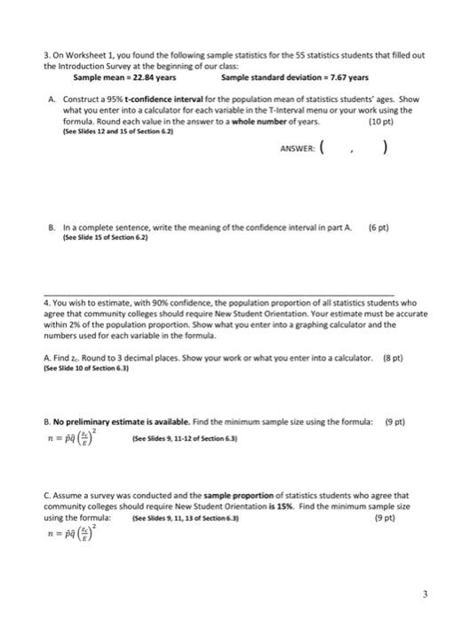 MAT 152 WORKSHEET 5 NAME: 5.4,6.2,6.3 DUE WEDNESDAY, | Chegg.com