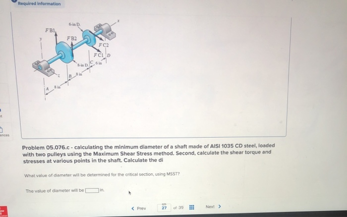 Solved ALL PARTS The figure shows a shaft mounted in | Chegg.com