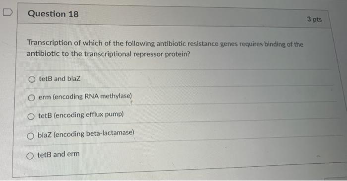 Solved Transcription of which of the following antibiotic | Chegg.com