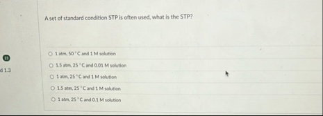 Solved A set of standard condition STP is often used, what | Chegg.com