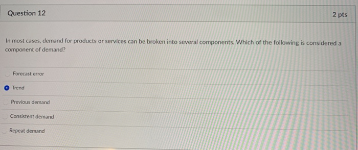 Which Of The Following Is Not A Forecast Component