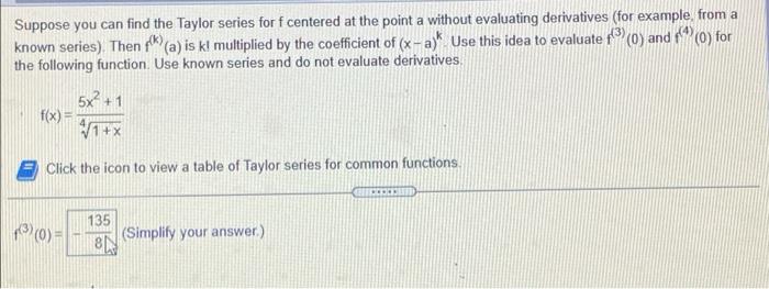 Solved Suppose you can find the Taylor series for f centered | Chegg.com