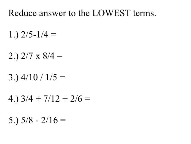 Solved Reduce Answer To The Lowest Terms 1 2 5 1 4 2 Chegg Com