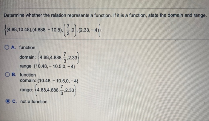 Solved Determine Whether The Relation Represents A Function. | Chegg.com