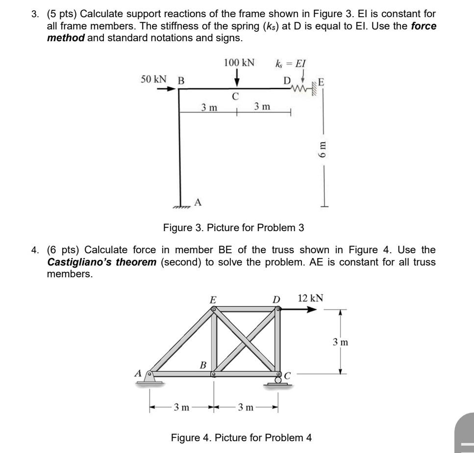 Solved 3. (5 pts) Calculate support reactions of the frame | Chegg.com