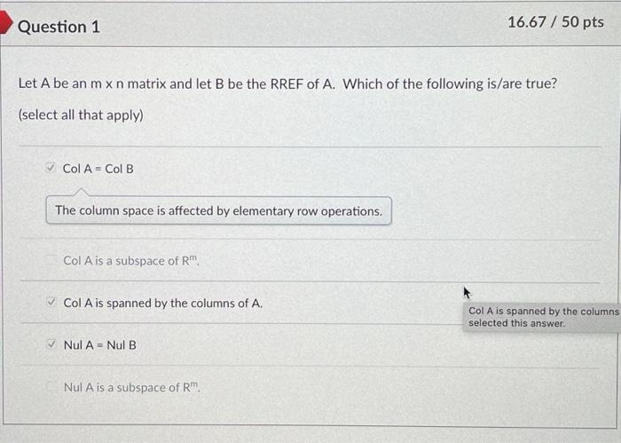 Solved Let A be an m n matrix and let B be the RREF of A. Chegg