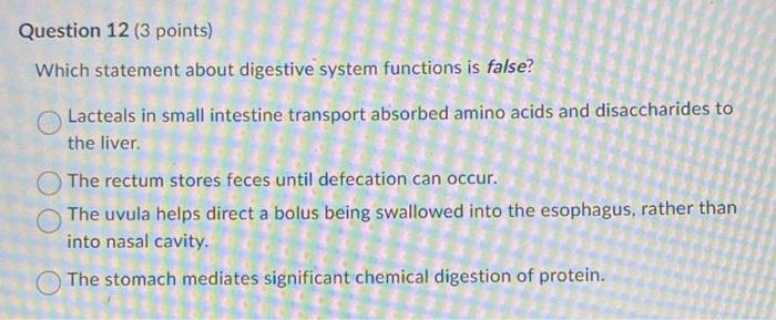 Solved Question 11 ( 3 points) Which of the following does | Chegg.com