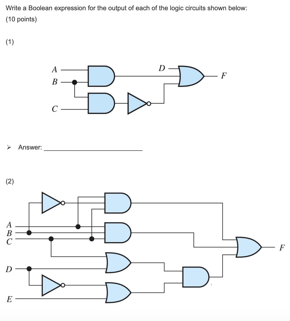 Solved Write a Boolean expression for the output of ﻿each of | Chegg.com