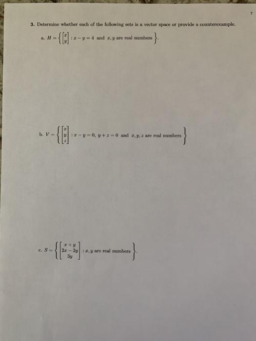 Solved 3. Determine whether each of the following sets is a | Chegg.com