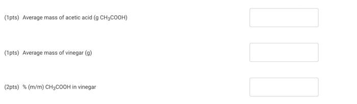 (2pts) Average volume of NaOH in liters ( L ) (1pts) | Chegg.com