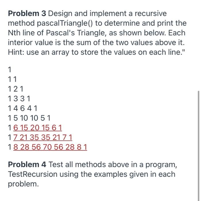 Solved Problem 1 Implement A Recursive Method PrintDigits() | Chegg.com