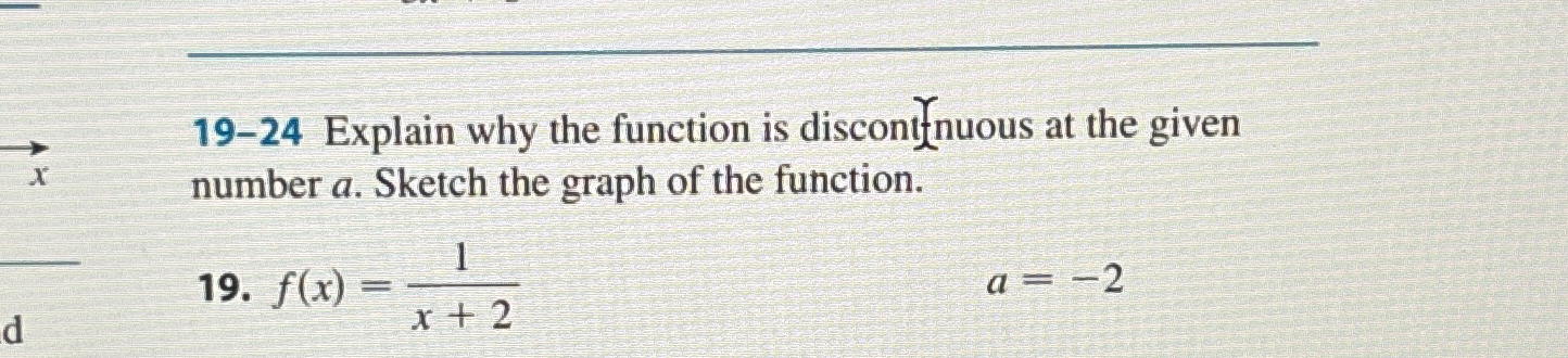 Solved 19-24 ﻿Explain why the function is discont nuous at | Chegg.com