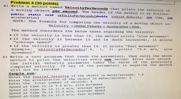 Solved Problem 4 (30 points) a) Write a method named | Chegg.com