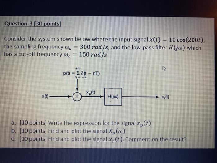 Solved Question-3 (30 points Consider the system shown below | Chegg.com