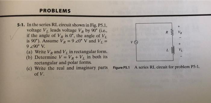 Solved -1. In the series RL circuit shown in Fig. P5.1, | Chegg.com
