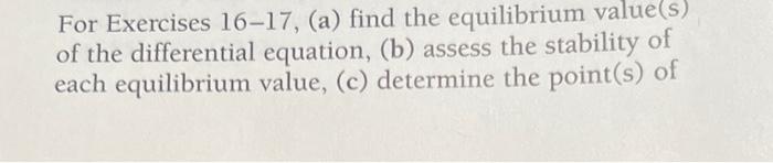 Solved For Exercises 16−17, (a) find the equilibrium | Chegg.com
