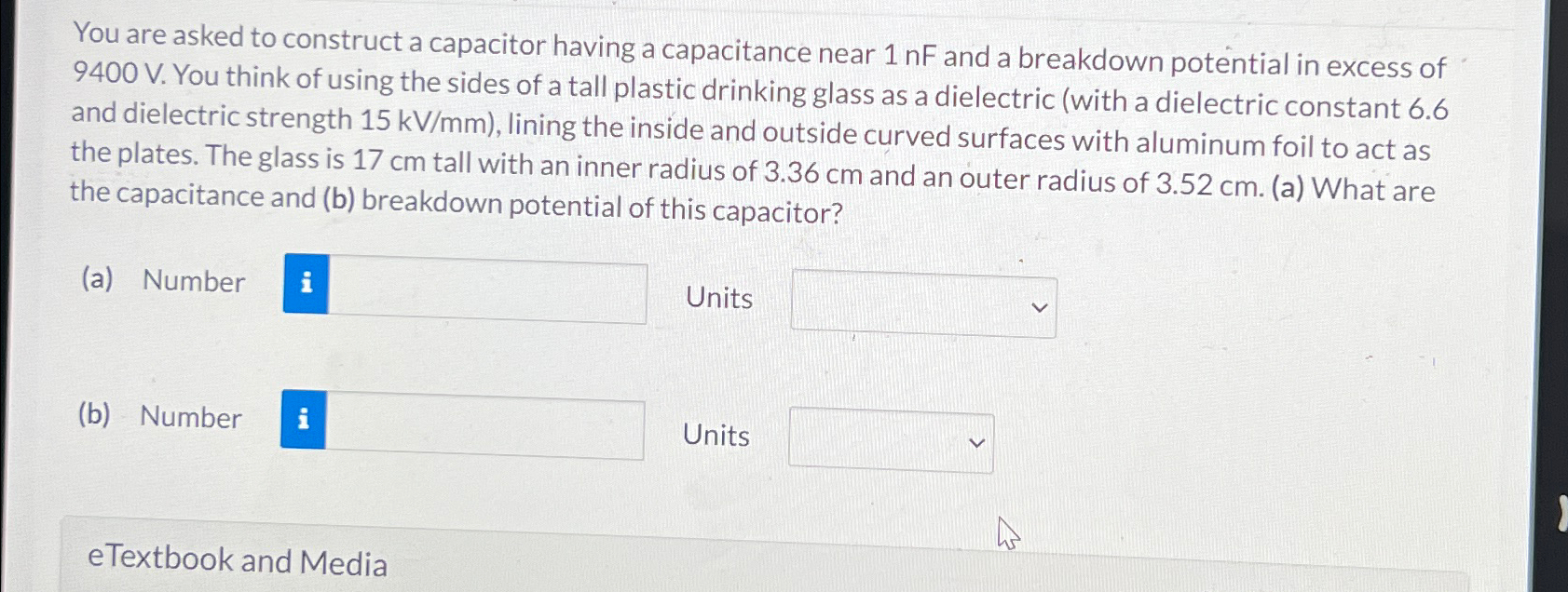 Solved You are asked to construct a capacitor having a | Chegg.com