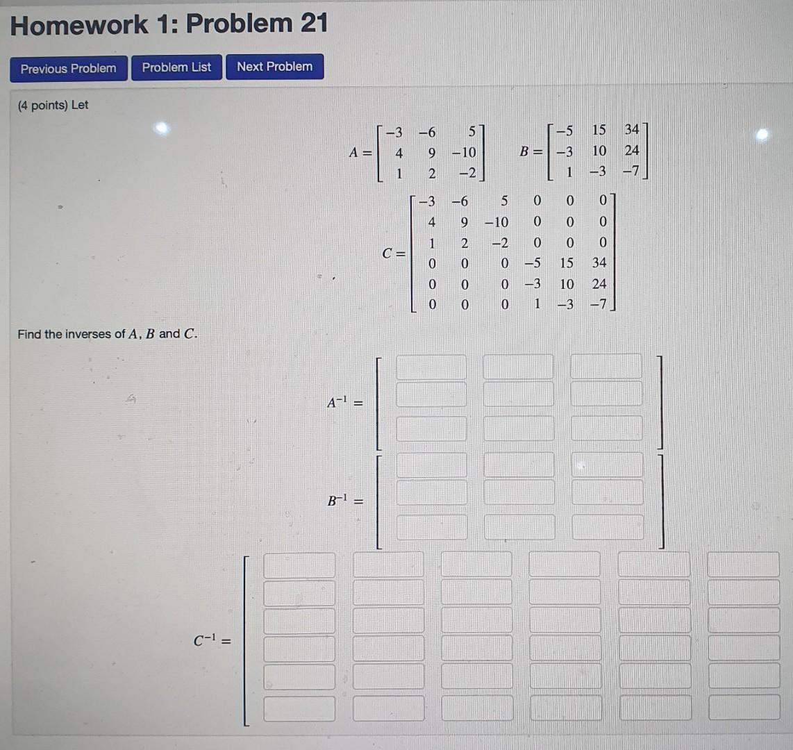 Solved Homework 1: Problem 21 Previous Problem Problem List | Chegg.com