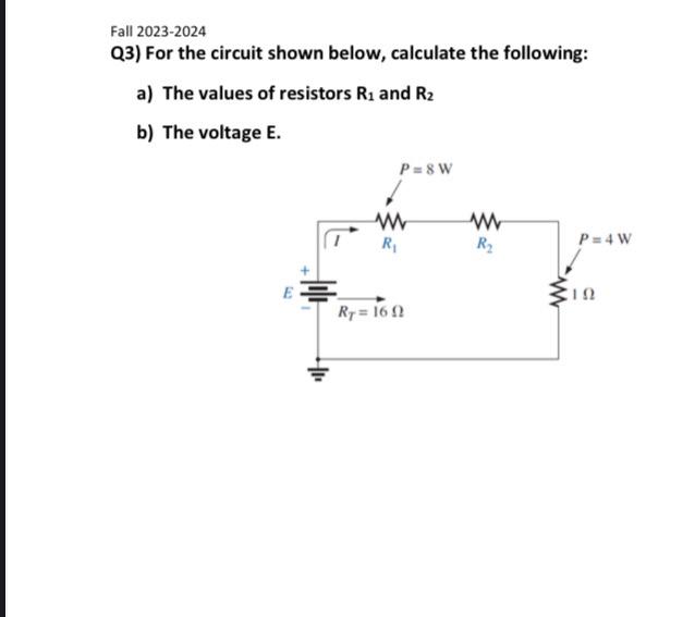 Solved Fall 2023-2024 Q3) For the circuit shown below, | Chegg.com
