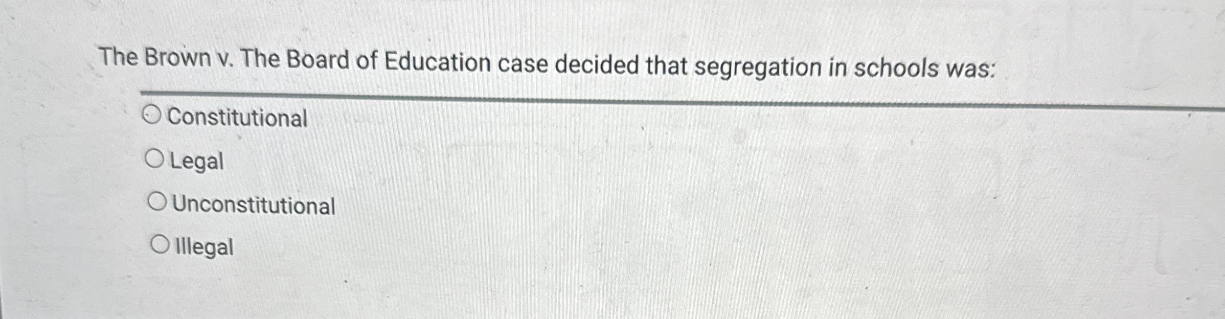 Solved The Brown V. ﻿The Board Of Education Case Decided | Chegg.com