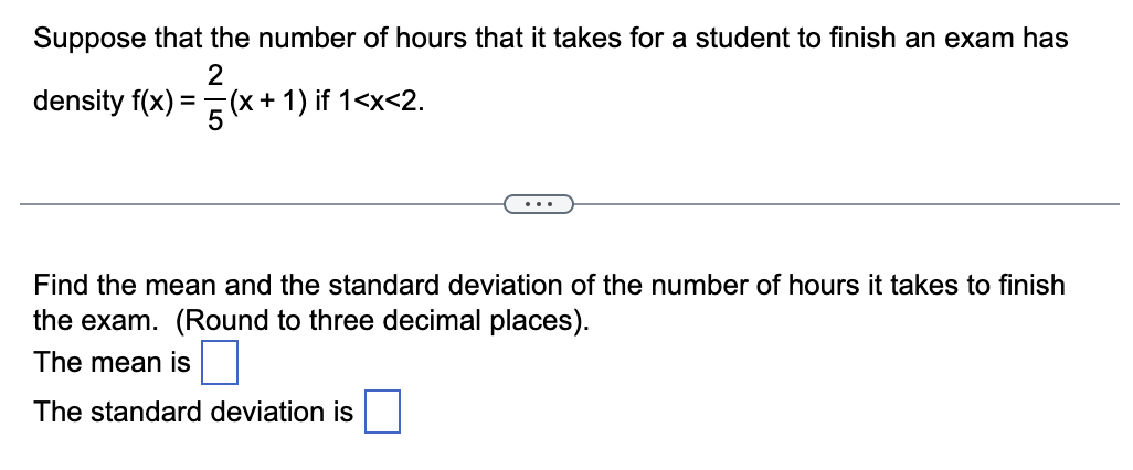 Solved Find the mean and the standard deviation of the | Chegg.com