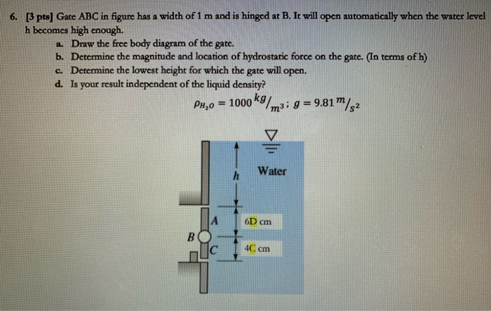 Solved 6. [3 Pts] Gate ABC In Figure Has A Width Of 1 M And | Chegg.com