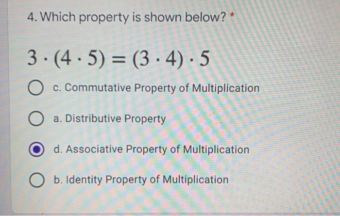 What property of multiplication is 3 4 5 3 4 5?