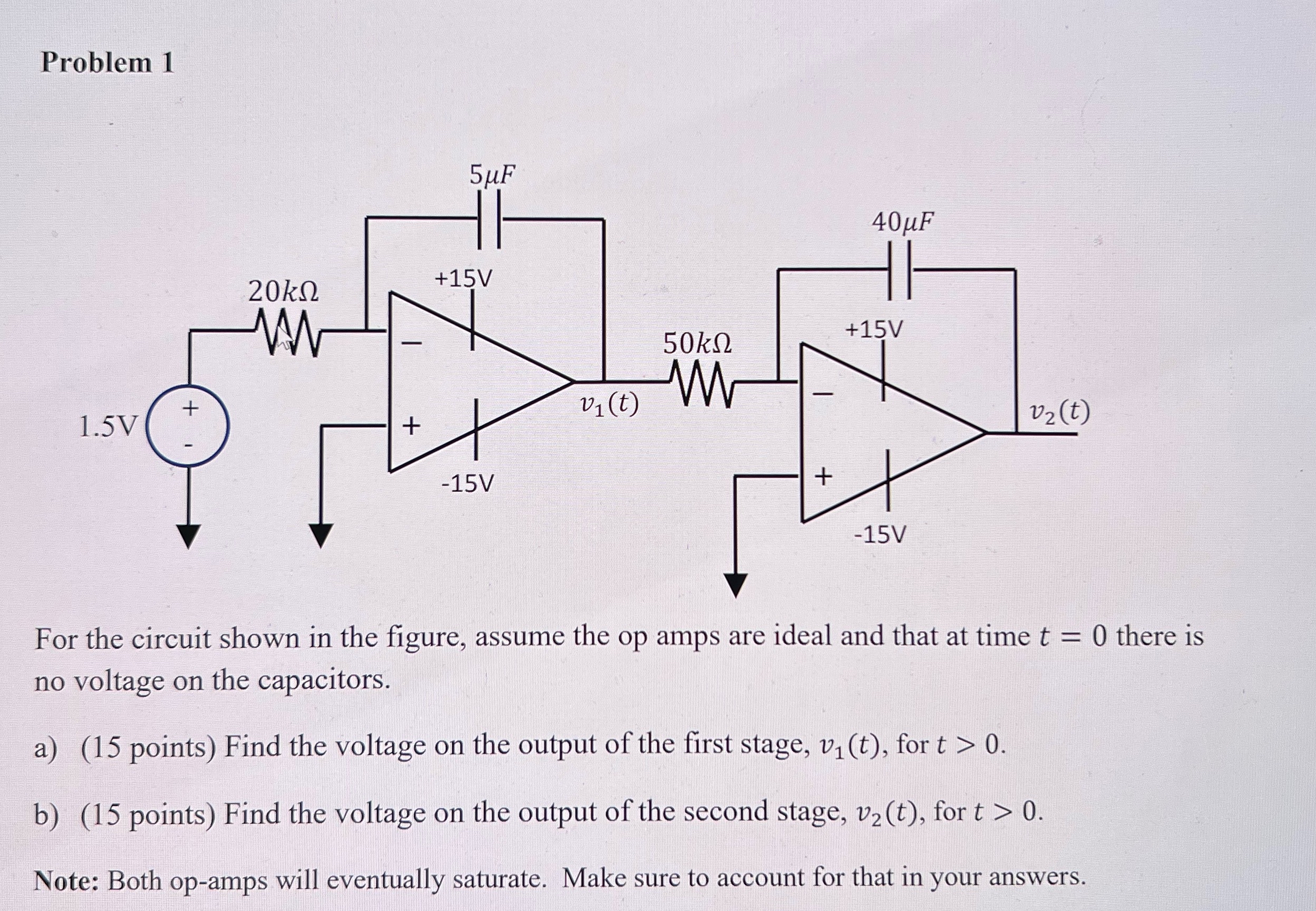 Solved Problem 1For the circuit shown in the figure, assume | Chegg.com