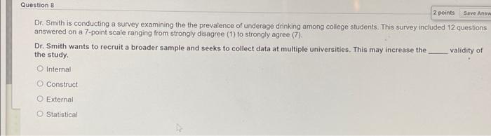 Solved Question 7 2 points Save Answer Dr. Smith is | Chegg.com