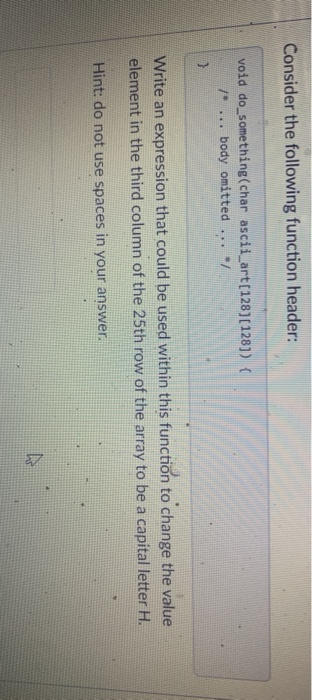 Solved Consider The Following Function Header: Void | Chegg.com