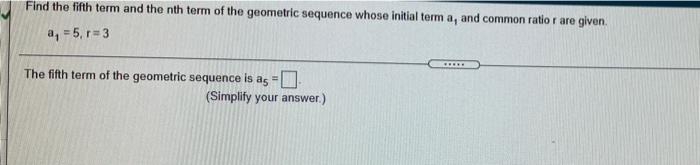 Solved Show that the given sequence is geometric. Then, find | Chegg.com