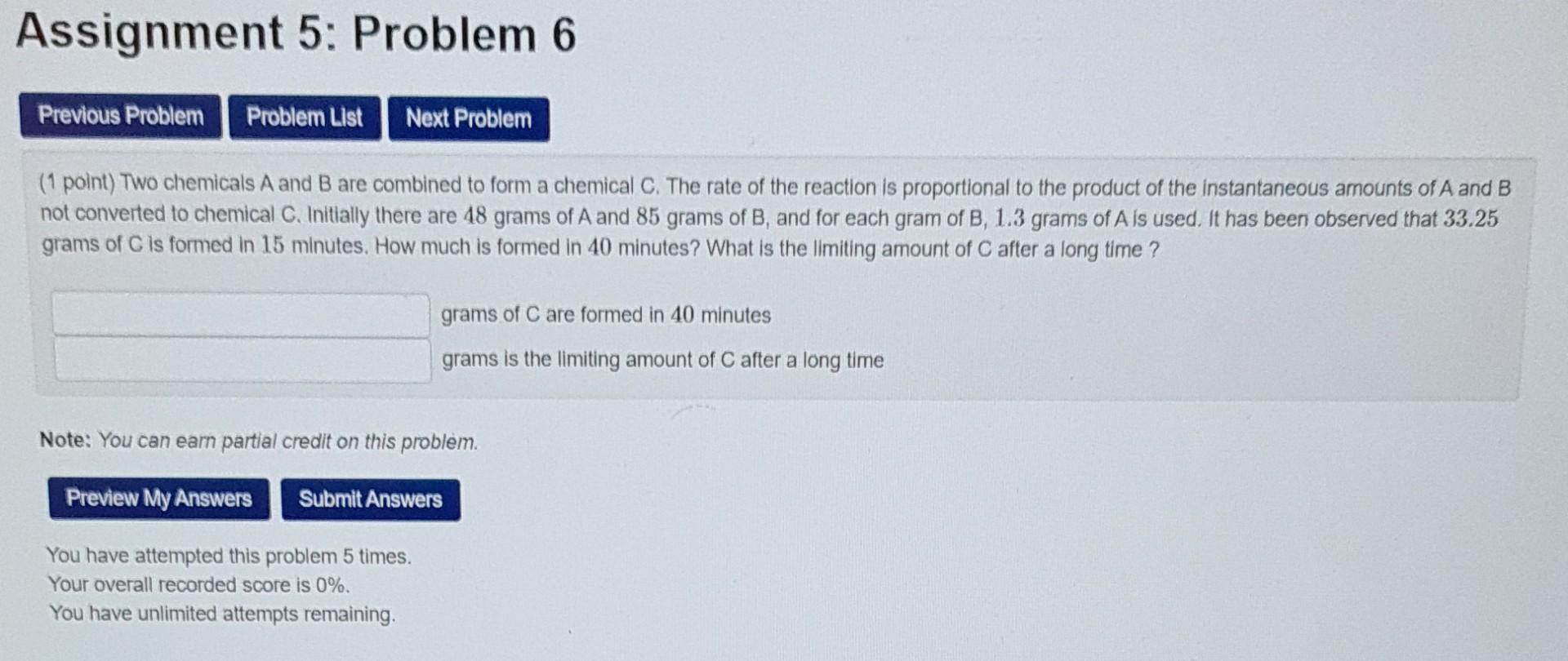 Solved Two Chemicals A And B Are Combined To Form A Chemical | Chegg.com