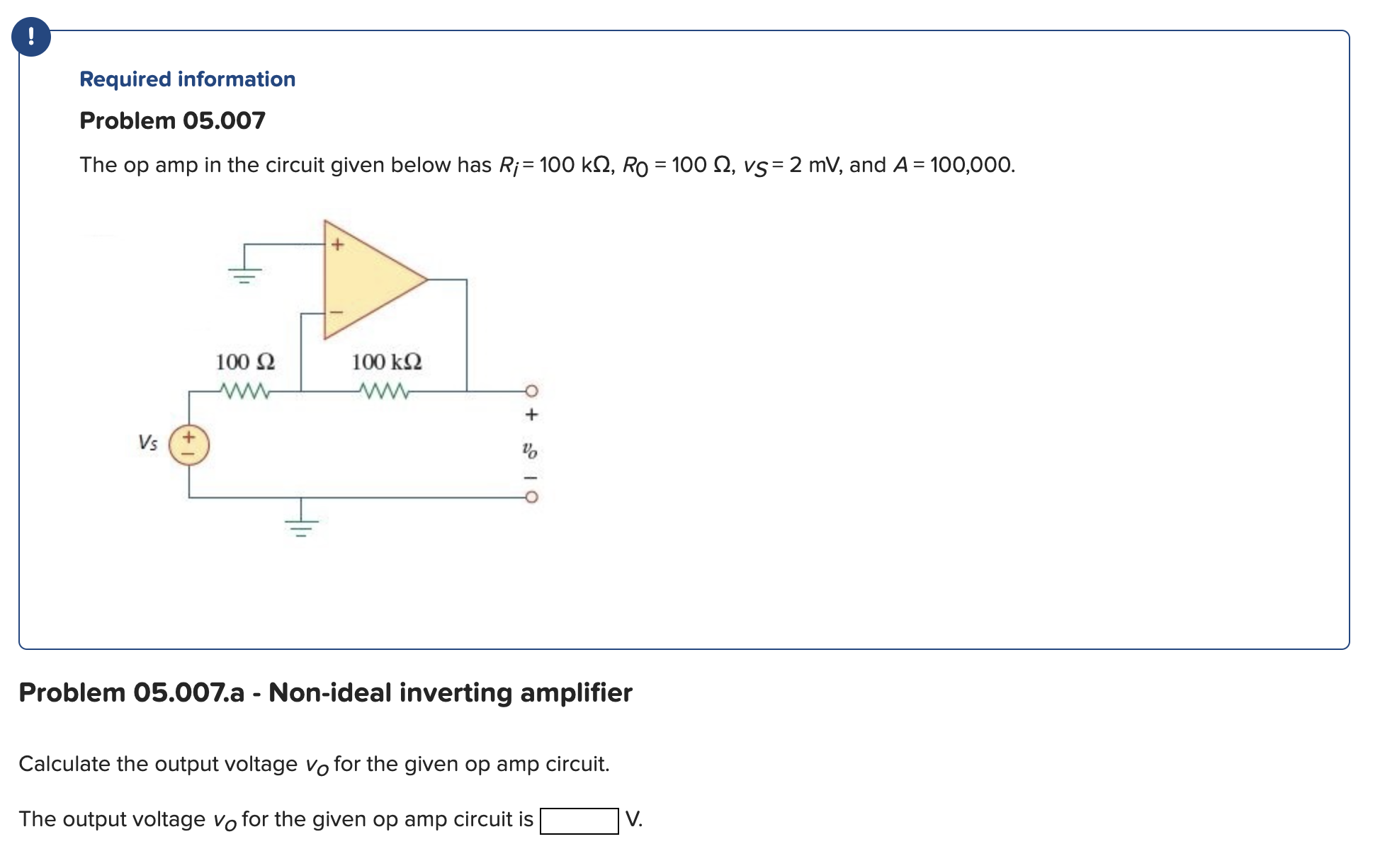Solved Calculate the output voltage vo for the given op amp | Chegg.com