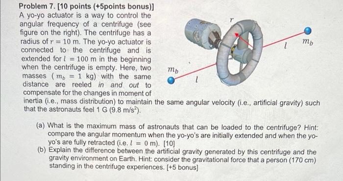 Solved ть ть Problem 7. [10 points (+5points bonus)] A yo-yo | Chegg.com